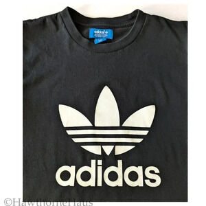 ADIDAS Logo T-Shirt Size S Crewneck Black